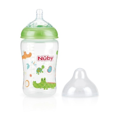 Nuby Green Anti-Colic Wide Neck Bottle 3months+ 360ml RRP 7.99 CLEARANCE XL 2.99